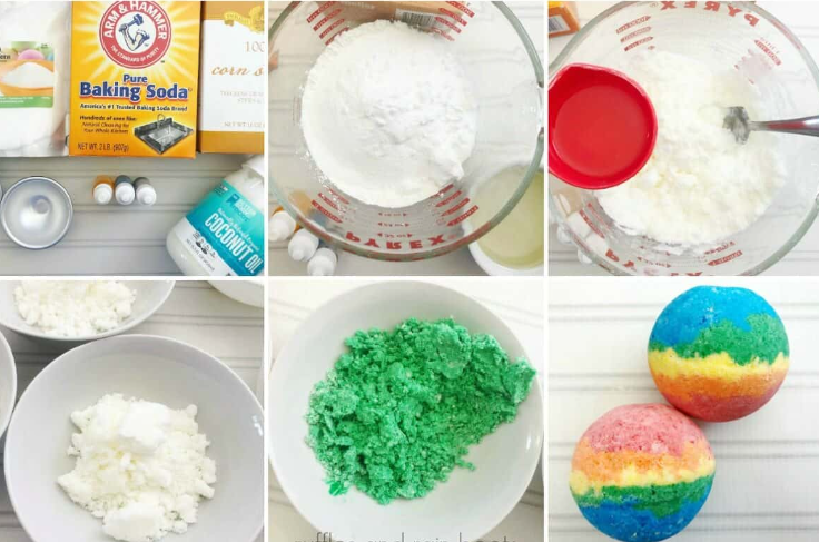 Ricetta della bomba per bagno arcobaleno