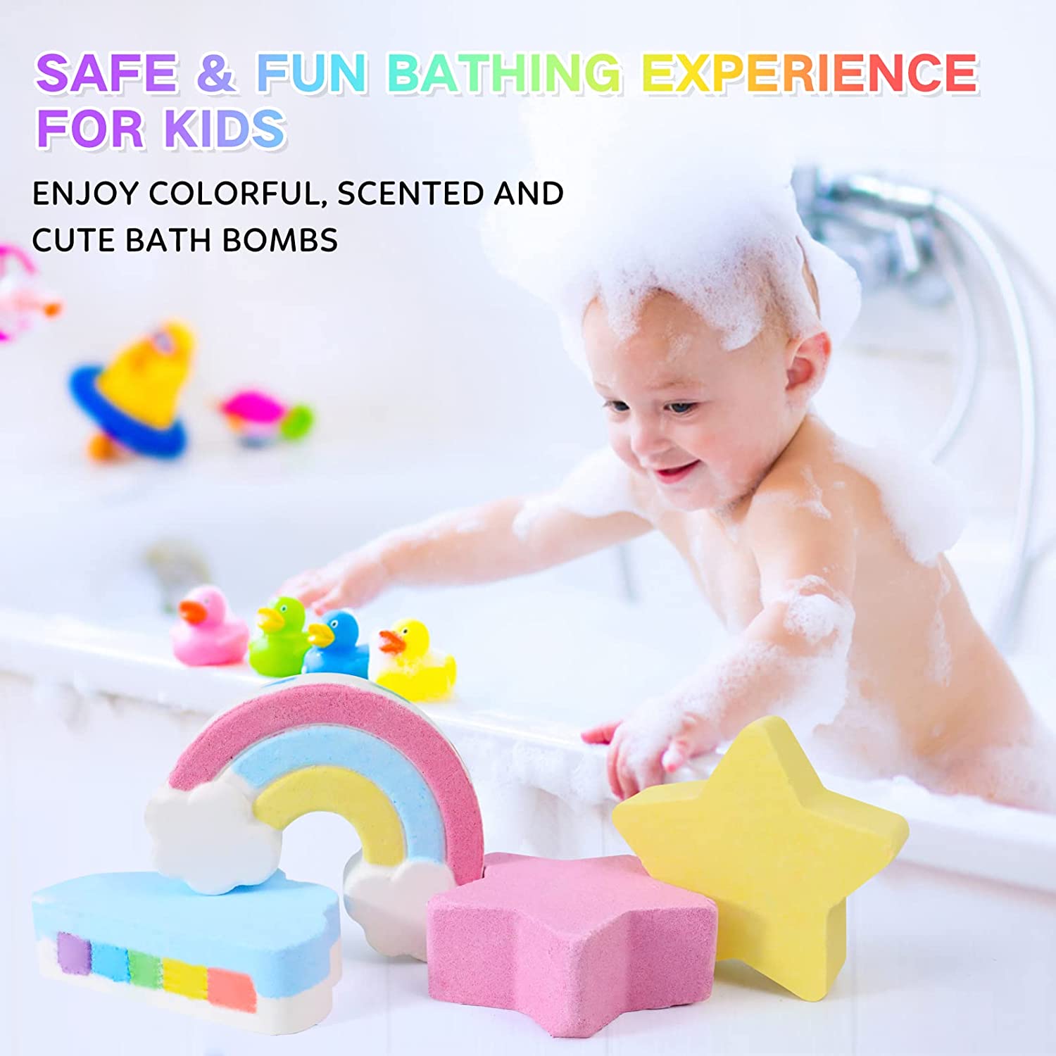 Bombe da bagno arcobaleno per bambini