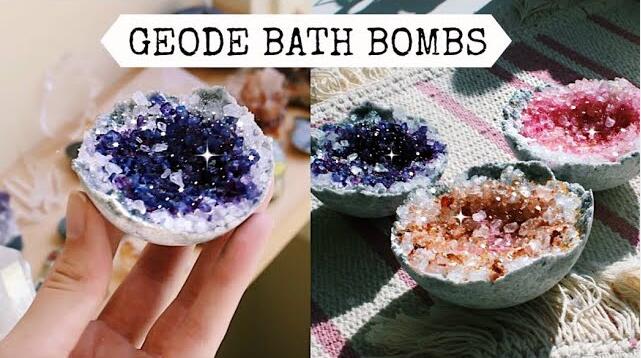 Un caso di bombe da bagno a candela e geode personalizzate impostate per un cliente americano