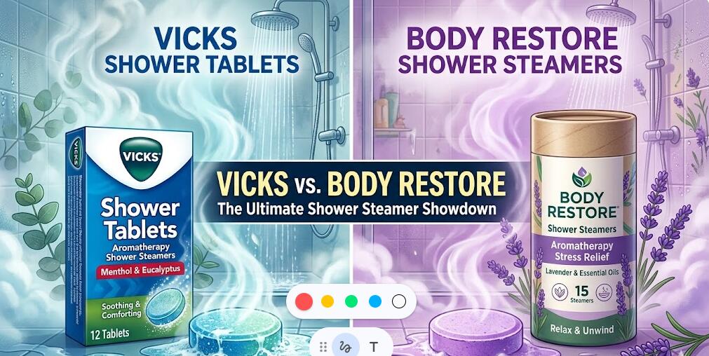 Vaporizzatori per doccia Vicks vs Vaporizzatori per doccia Body Restore: quali compresse per doccia sono migliori per la congestione, il sollievo dallo stress e l'uso quotidiano?