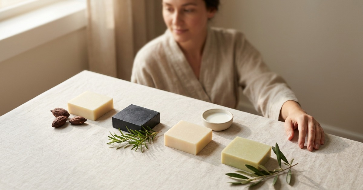 different handmade soap