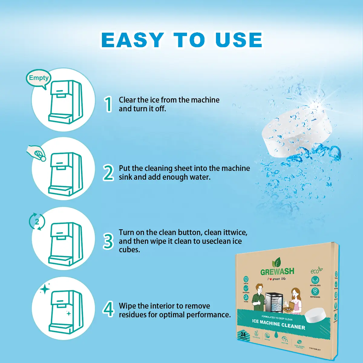 Ice Maker Cleaner Tablets​ - Image 3