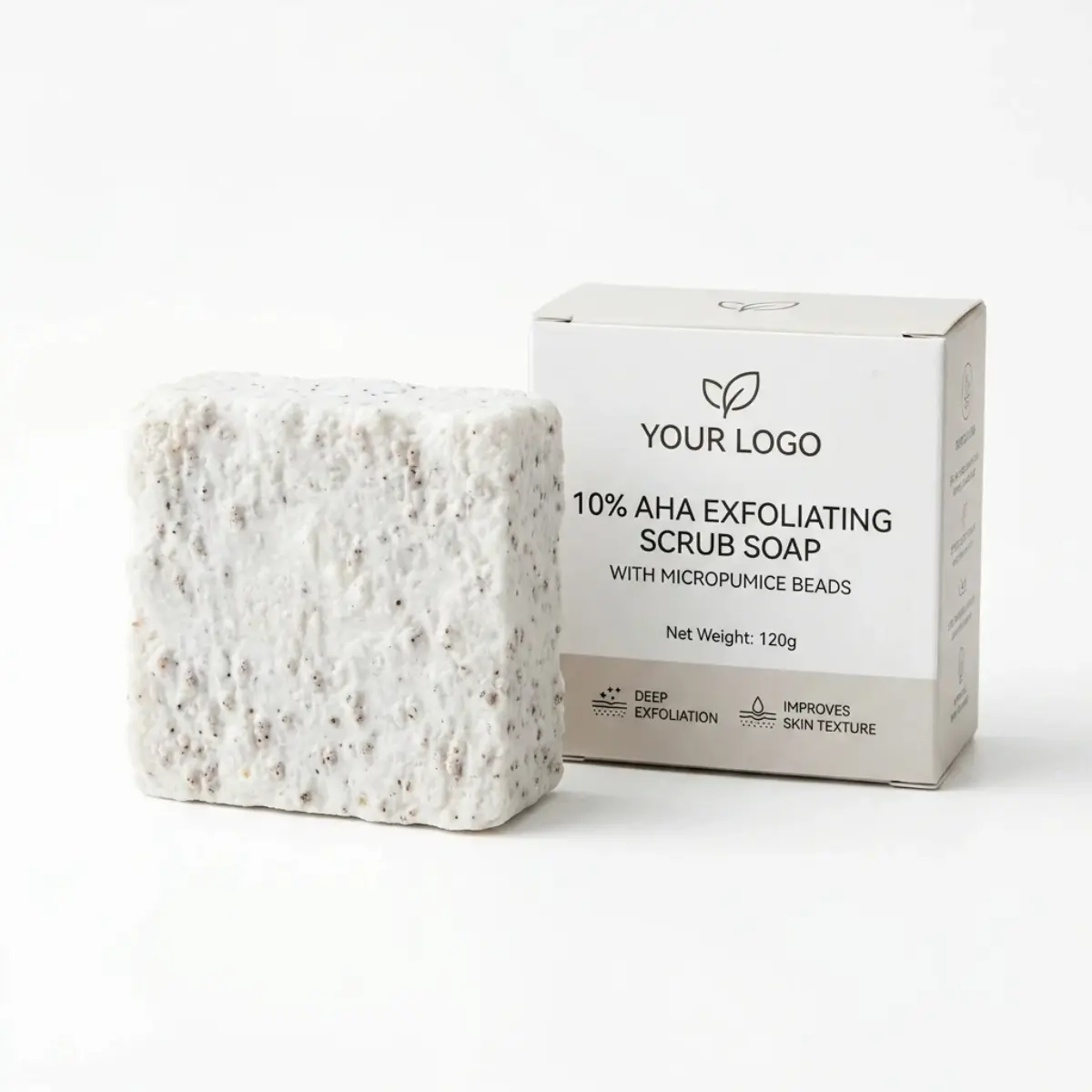 Sapone scrub esfoliante con AHA al 10% e microsfere di pomice