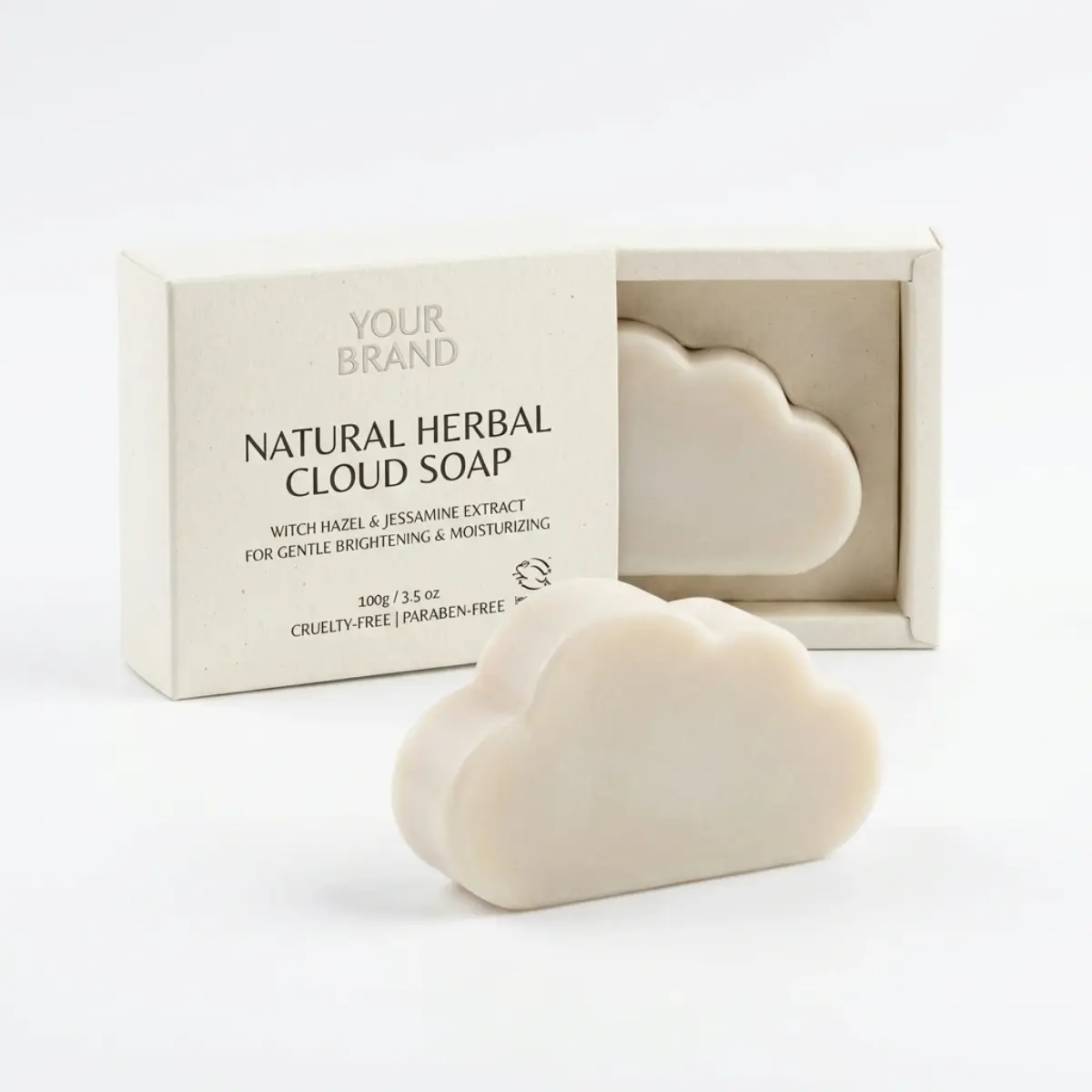 Sapone sbiancante naturale alle erbe a forma di nuvola